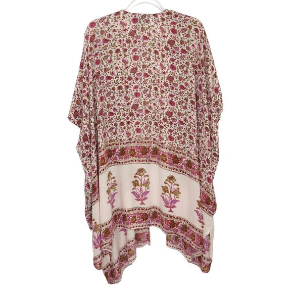 Y2k Angie Floral Paisley Kimono Duster Small Hippie Small Vintage Crunchy - Picture 3 of 4